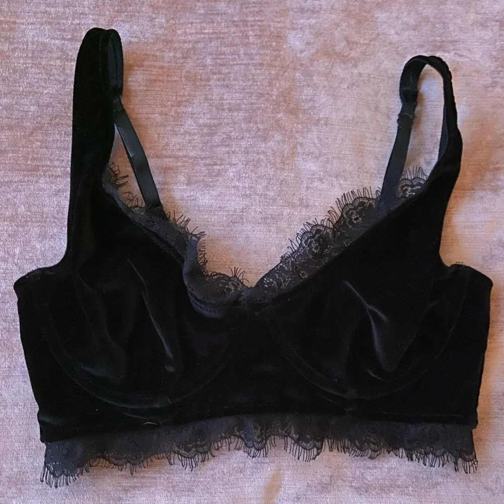 Free People Black Velvet Bra - Picture 5 of 6